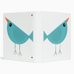 Adorable Whimsical Bird Nature Art 3 Ring Binder