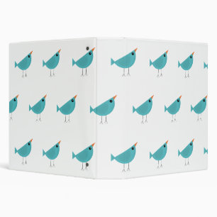Adorable Whimsical Bird Nature Art 3 Ring Binder