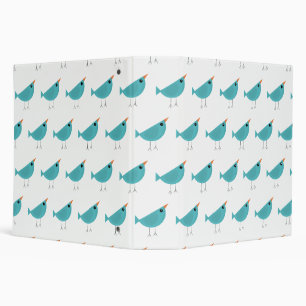Adorable Whimsical Bird Nature Art 3 Ring Binder