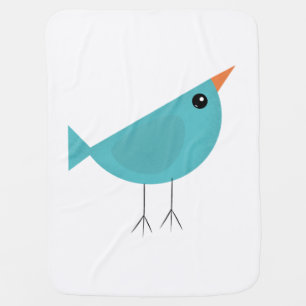 Adorable Whimsical Bird Nature Art Baby Blanket