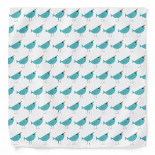 Adorable Whimsical Bird Nature Art Bandana
