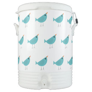 Adorable Whimsical Bird Nature Art Beverage Cooler