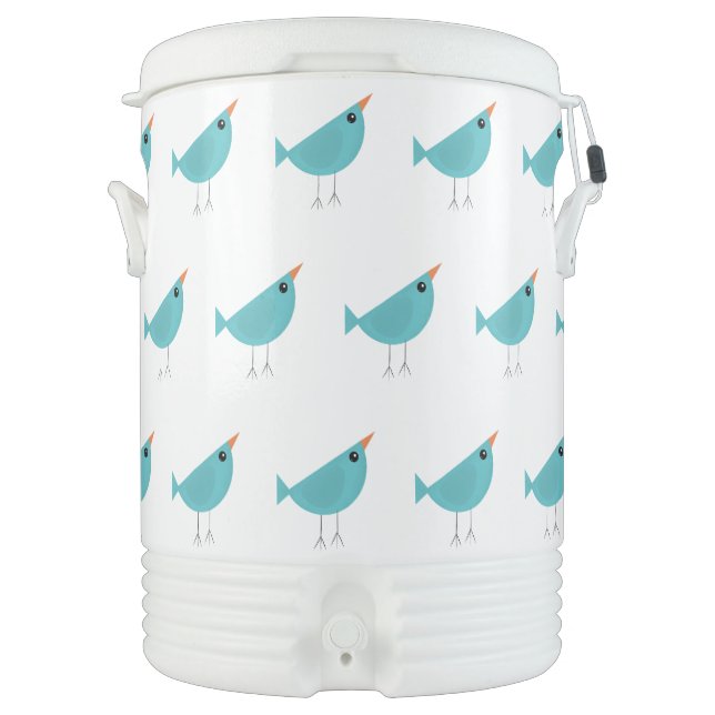 Adorable Whimsical Bird Nature Art Beverage Cooler (Front)