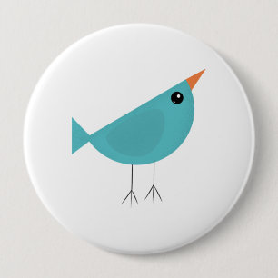 Adorable Whimsical Bird Nature Art Button