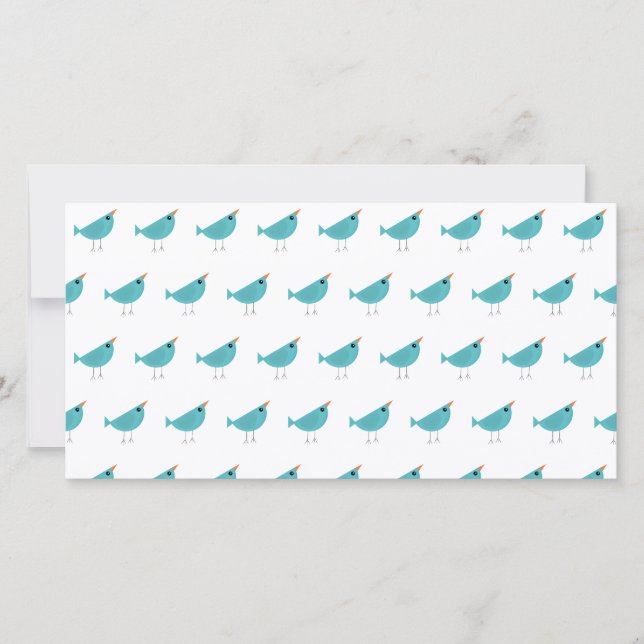 Adorable Whimsical Bird Nature Art Card (Front)