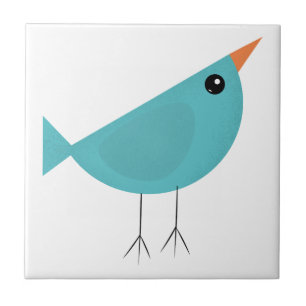 Adorable Whimsical Bird Nature Art Ceramic Tile