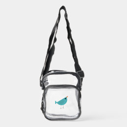 Adorable Whimsical Bird Nature Art Clear Crossbody Bag