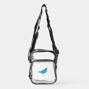 Adorable Whimsical Bird Nature Art Clear Crossbody Bag