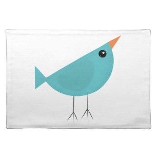 Adorable Whimsical Bird Nature Art Cloth Placemat