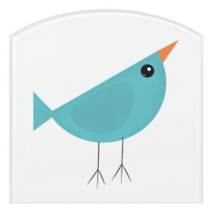 Adorable Whimsical Bird Nature Art Door Sign