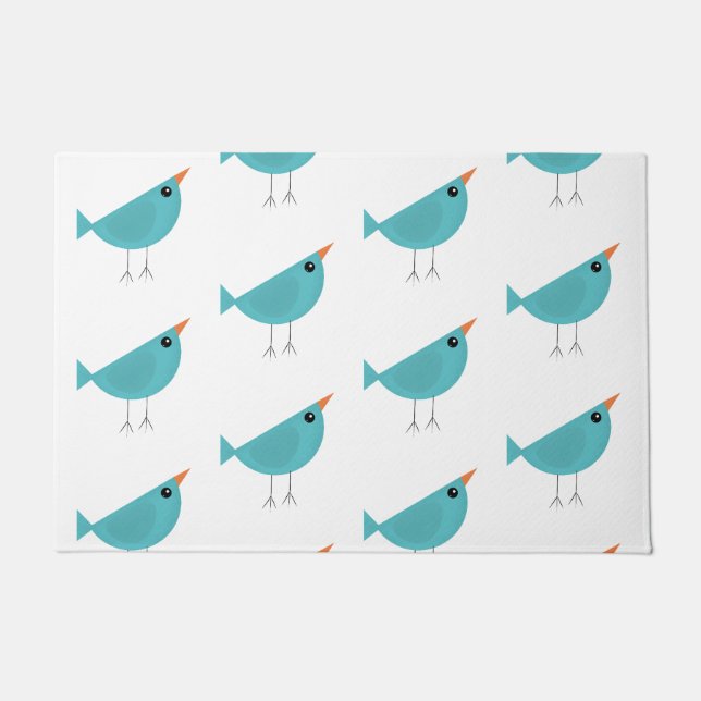 Adorable Whimsical Bird Nature Art Doormat (Front)