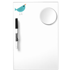 Adorable Whimsical Bird Nature Art Dry Erase Board With Mirror