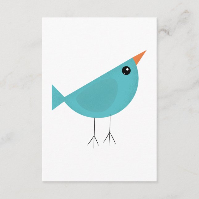 Adorable Whimsical Bird Nature Art Enclosure Card (Front)