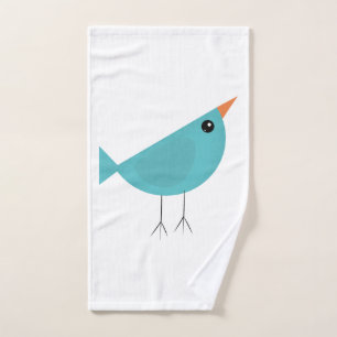 Adorable Whimsical Bird Nature Art Hand Towel