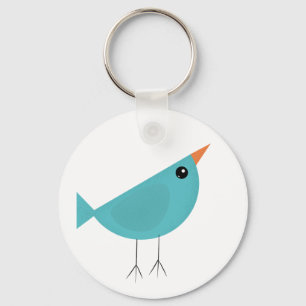 Adorable Whimsical Bird Nature Art Keychain