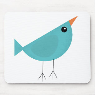 Adorable Whimsical Bird Nature Art Mouse Pad