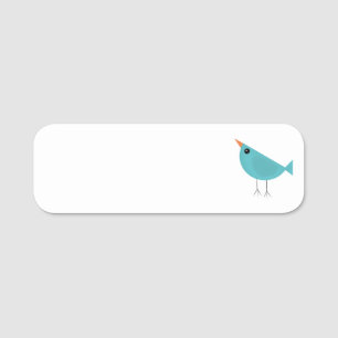 Adorable Whimsical Bird Nature Art Name Tag