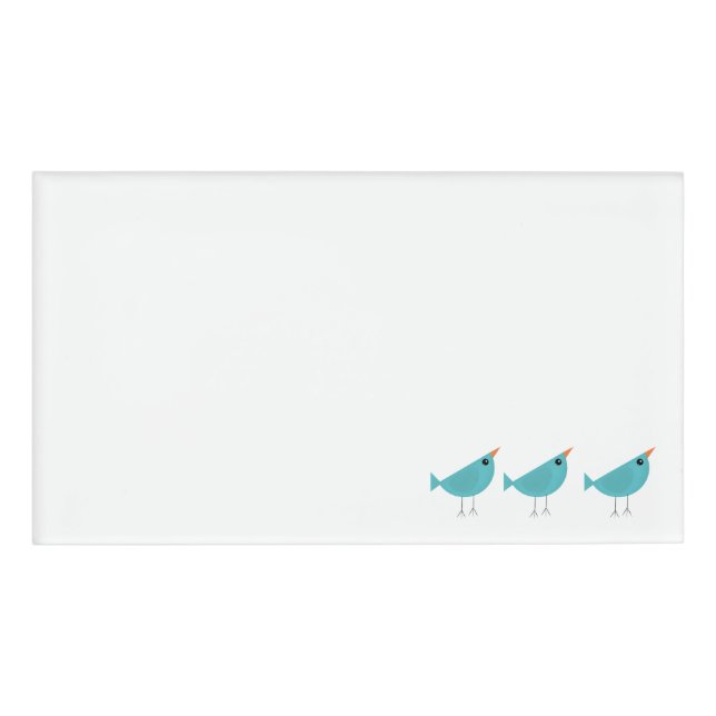 Adorable Whimsical Bird Nature Art Name Tag (Front)