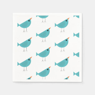 Adorable Whimsical Bird Nature Art Napkins
