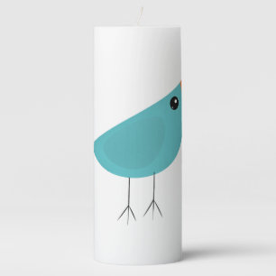 Adorable Whimsical Bird Nature Art Pillar Candle