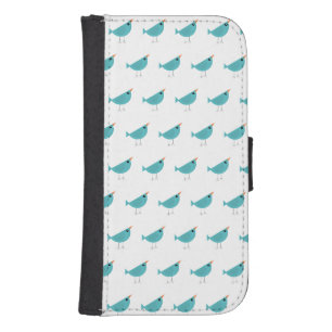 Adorable Whimsical Bird Nature Art Galaxy S4 Wallet Case