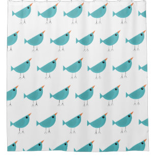 Adorable Whimsical Bird Nature Art Shower Curtain