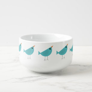 Adorable Whimsical Bird Nature Art Soup Mug
