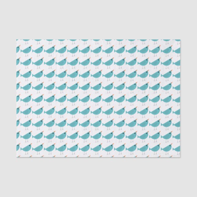 Adorable Whimsical Bird Nature Art Tissue Paper (Front)