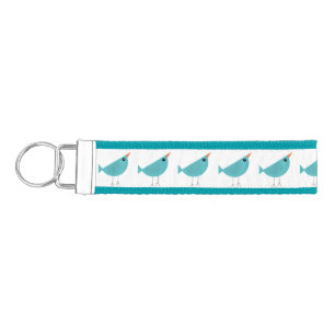 Adorable Whimsical Bird Nature Art Wrist Keychain