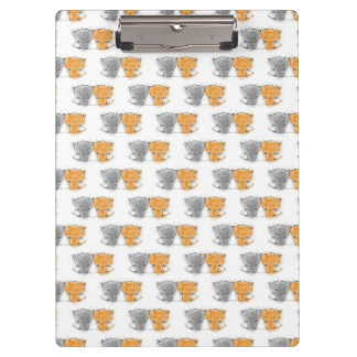 Adorable Whimsical Kittens Orange and Grey Clipboard