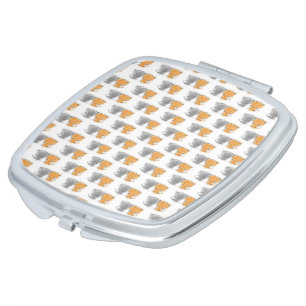 Adorable Whimsical Kittens Orange and Grey Vanity Mirror