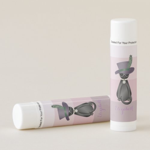 Adorable Whimsical Kitty Stripes_ Personalized Lip Balm