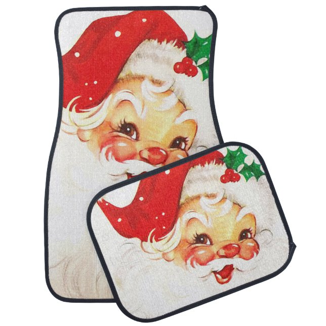 Adorable Whimsical Santa Claus Car Floor Mat (Set)