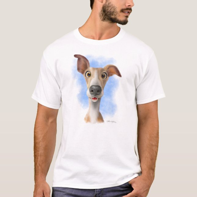 Adorable Whippet Cartoon  T-Shirt (Front)
