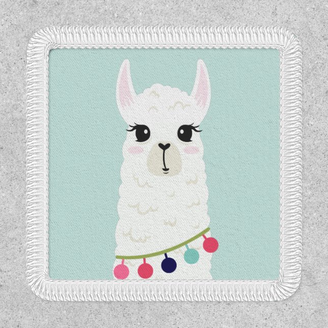 Adorable White Alpaca Patch (Front)