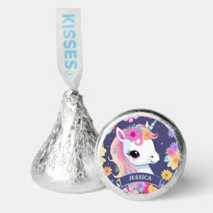Adorable White Baby Unicorn with Flowers Hershey®'s Kisses®