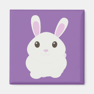 Adorable White Bunny Magnet