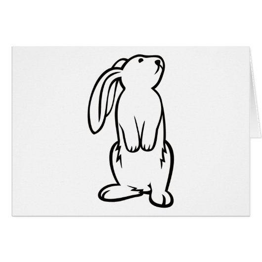 Adorable White Bunny Rabbit Cards (Front Horizontal)