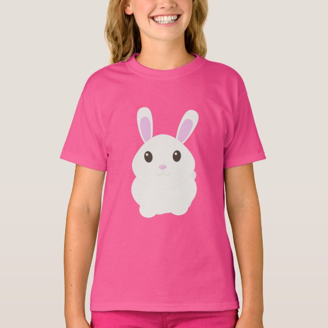Adorable White Bunny T-Shirt (Front)
