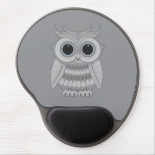 Adorable White Cartoon Owl Kawaii Workspace Gel Mouse Pad