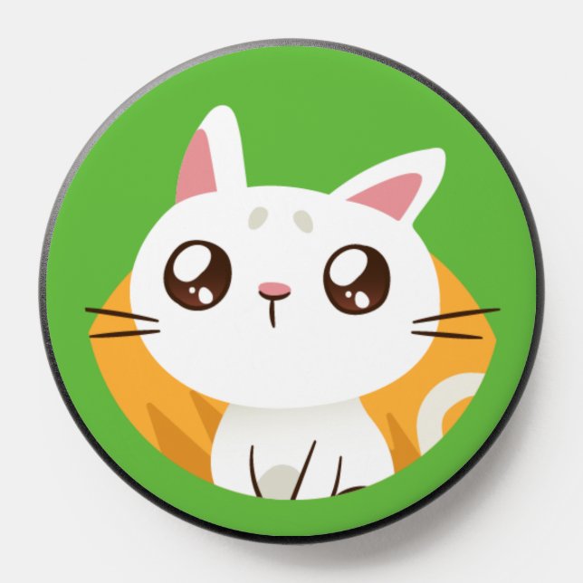 Adorable White Cat PopSocket (Popsocket)