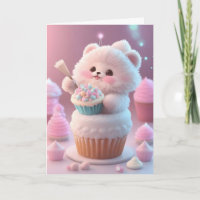 Adorable White Kitten Party Hat Cupcakes Blank