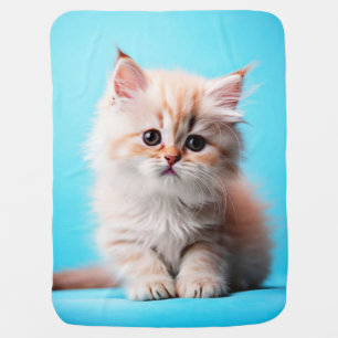 Adorable White Kitten Potrait-54971 Baby Blanket