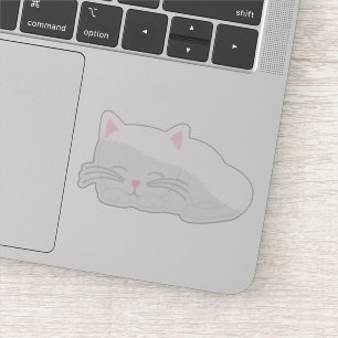 Adorable White Kitty Cat Sticker
