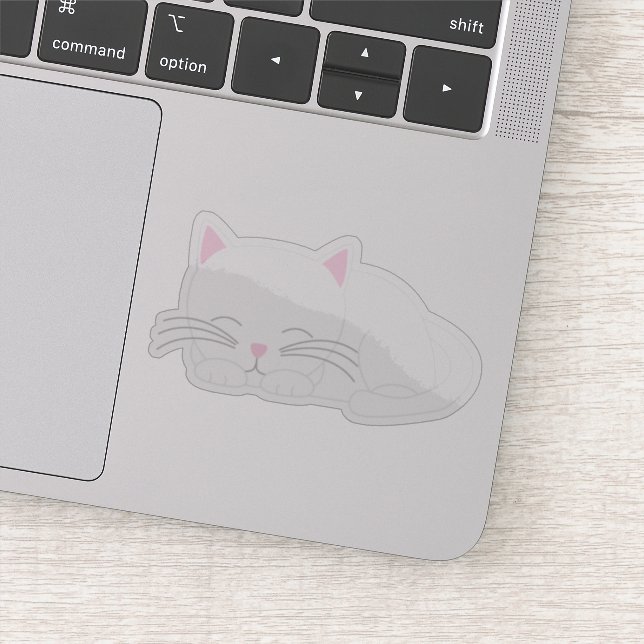 Adorable White Kitty Cat Sticker (Detail)