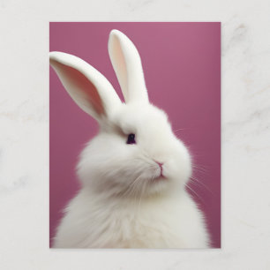 Adorable White Rabbit Postcard