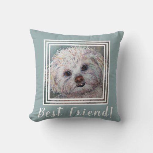 Adorable White Shih Tzu Cross Throw Pillow