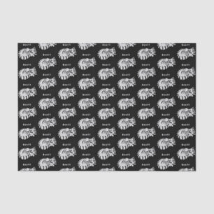 Adorable White Tiger Kitten Sleep Name Tag Tissue Paper