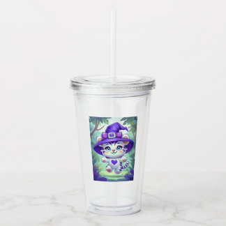 Adorable White Tiger Witch Tumbler