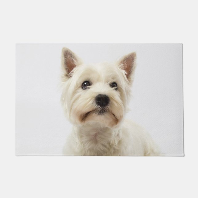 Adorable White West Highland Terrier Doormat (Front)